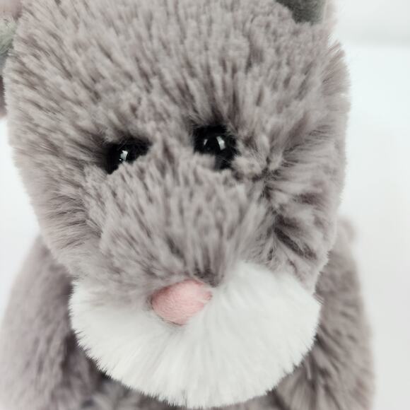 Ty Attic Treasures Kit the Kitty Cat Gray White Kitten Pink Nose 2017 Silky Soft - Picture 2 of 9